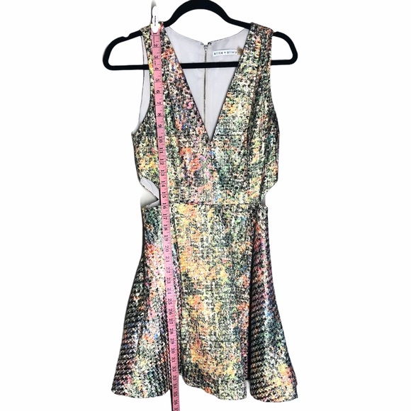 ALICE + OLIVIA METALLIC SHIMMERING GOLD DRESS SZ 6 - Picture 10 of 11